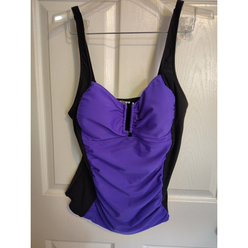 VENUS Women’s Purple/Black Solid One-Piece Underwire Wide Strap 14 B top only